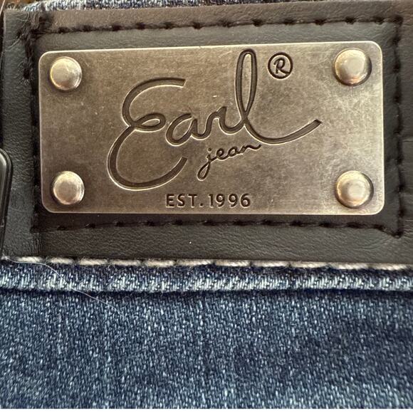 Earl Mid-Rise Straight Leg  Gem Embellished Jeans Size 10 in Blue - Picture 7 of 7